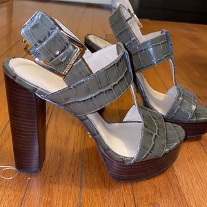 Michael Kors Green Leather Platform Sandal